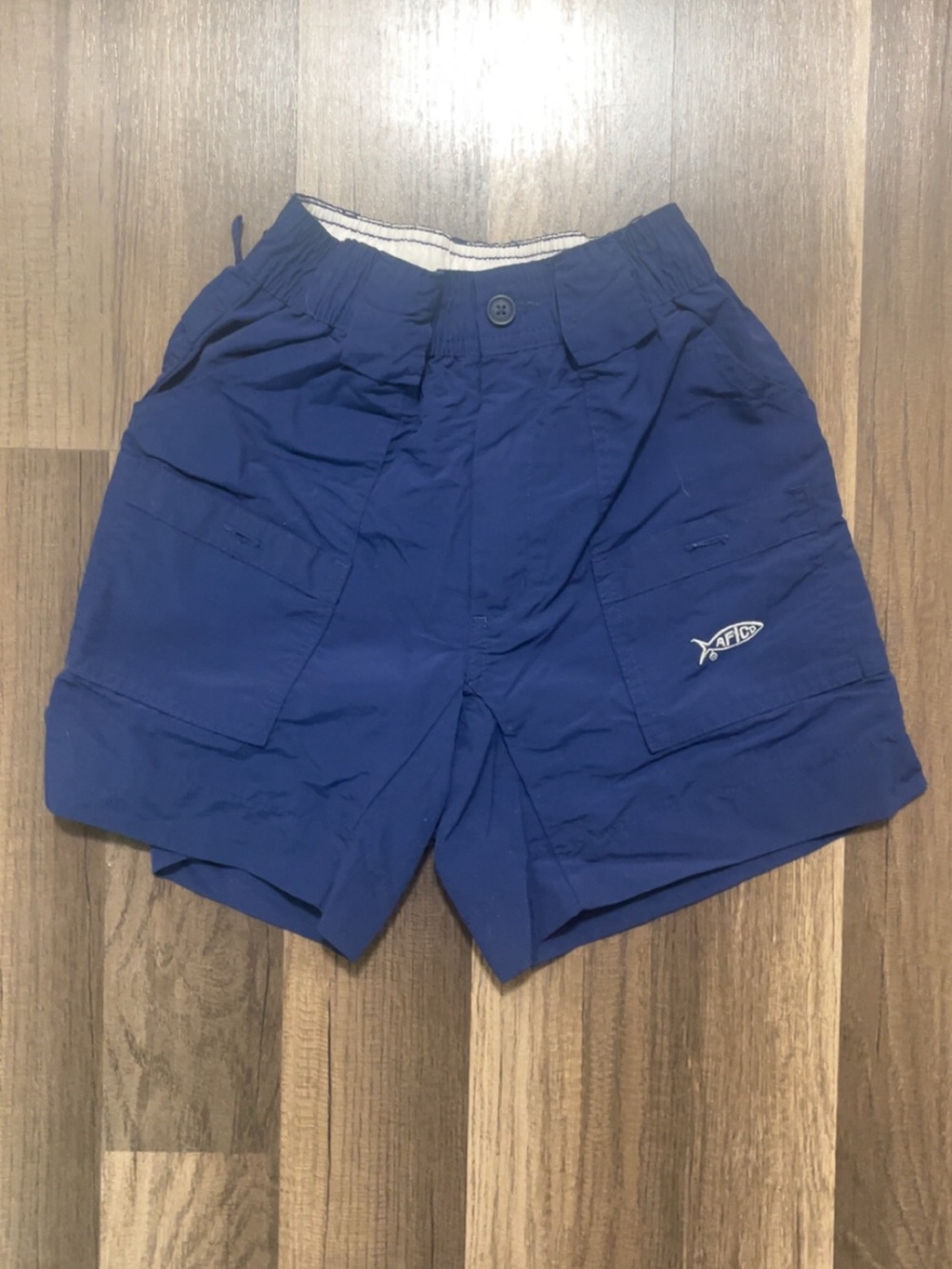 AFTCO Boys 24 Blue Cargo Fishing Shorts